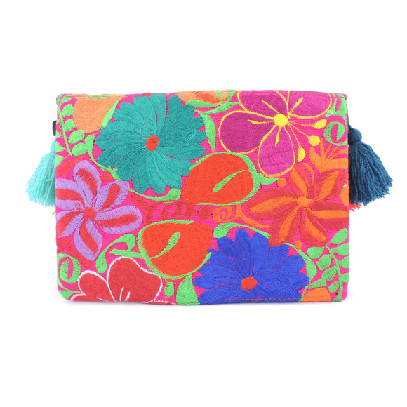 Handmade Boho Crossbody Purse Tassel Embroidered - Picture 3 of 4